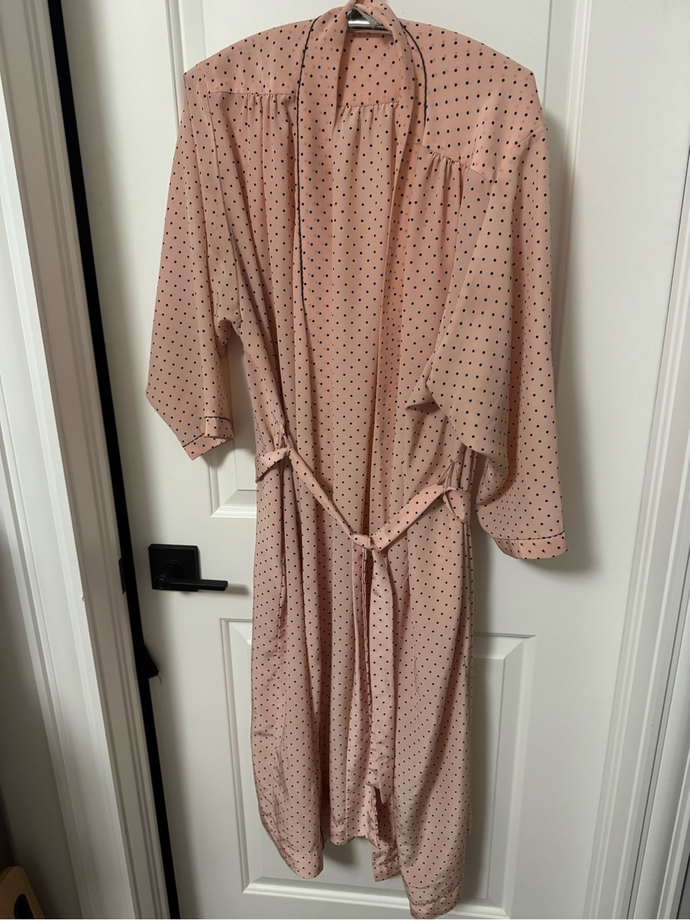 Vintage Natori Women's Pink Polka Dot Robe - Lightweight Sleepwear